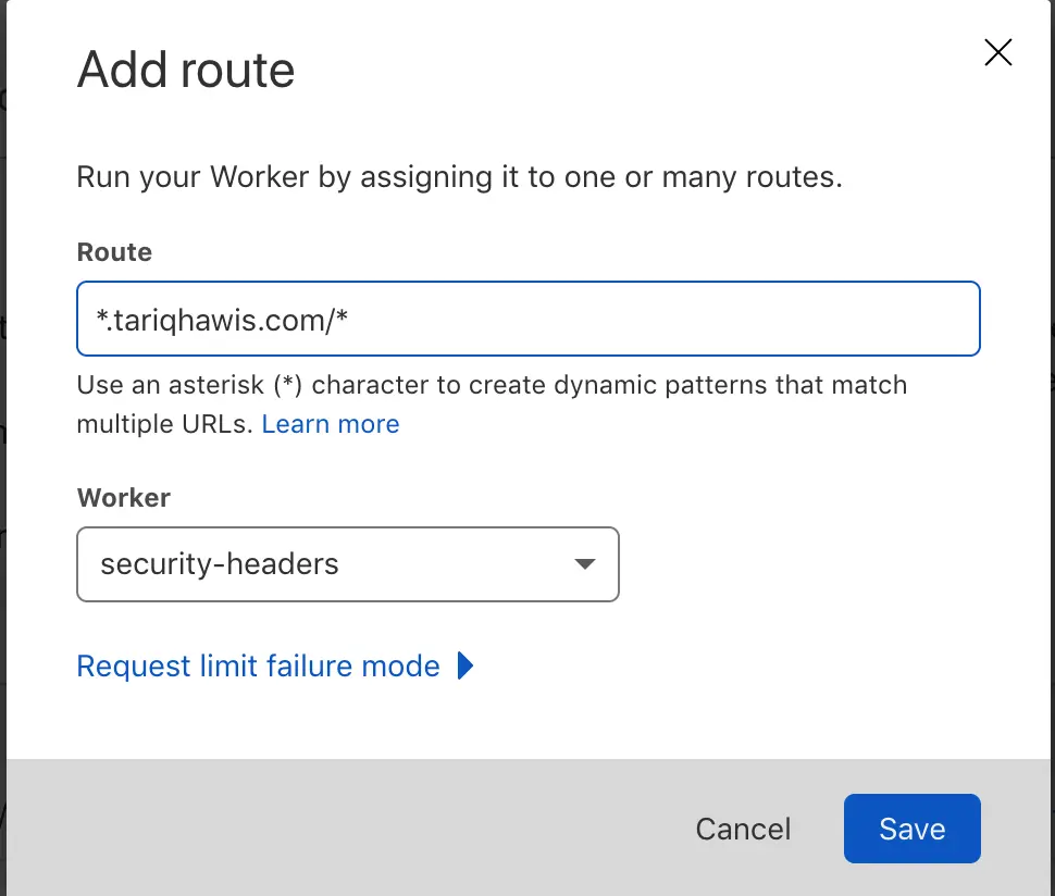 Cloudflare workers add route #2