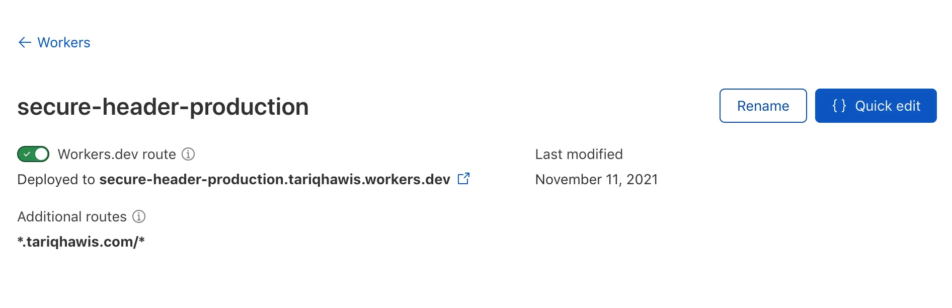 Cloudflare workers website route